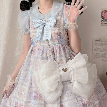 White Big Backpack Size 3 Bow Options