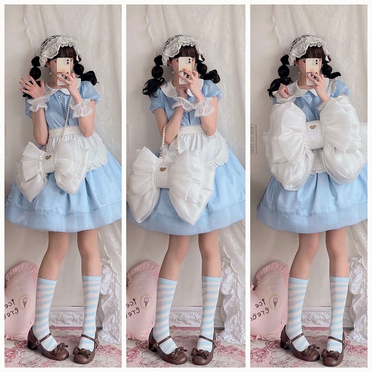 White Big Backpack Size 3 Bow Options