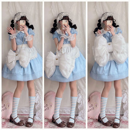 White Big Backpack Size 3 Bow Options