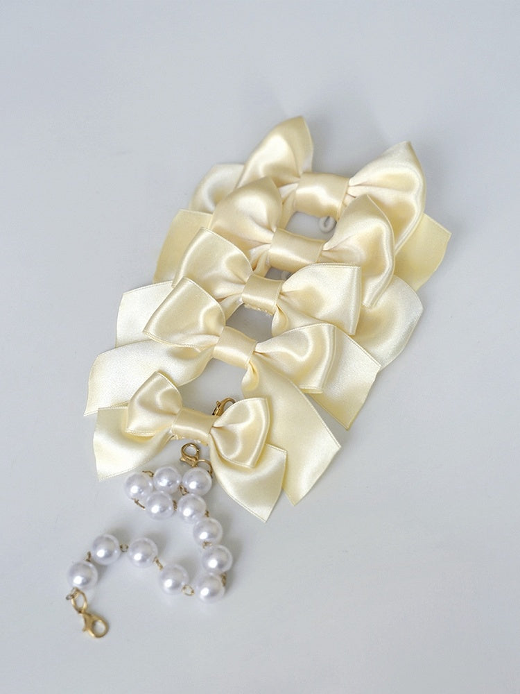 Weiß / Schwarz / Rosa / Blau / Rot / Gelbe Schleifenbrosche