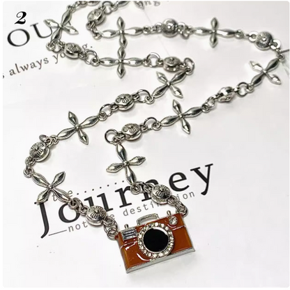 Y2Kミニカメラネックレスブレスレット
