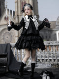 Dress Sharp + Collar Hairband Drawstring Lolita Belt Gothic Black Waist Velvet