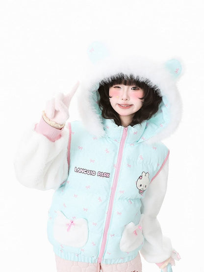 with Closure Teal Green Blouson Zip Daily Kawaii Jacket