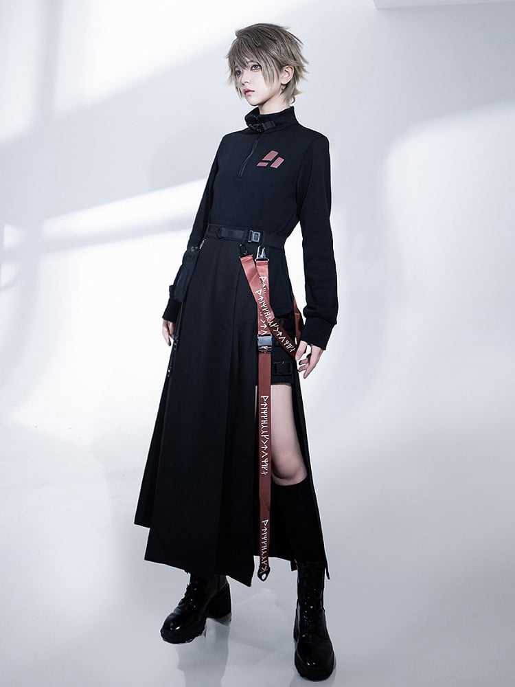 Black Buckle Cuffs Fashion Ouji Strap Shorts