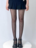 Regular Pattern Tights Polka-dot Version Black/White