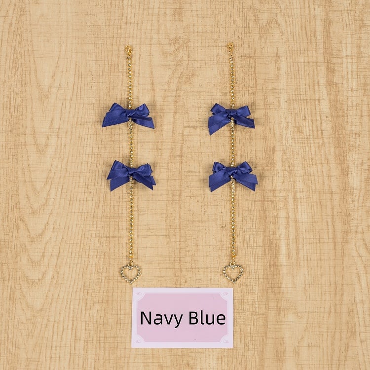 Accessory Bow Kei 5 Colors Rhinestone Hair Tassel Long Jirai