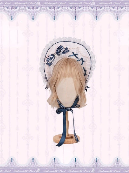 Floral Embroidered Parasol Hairpiece with Lace Trim - Mademoiselle Pearl