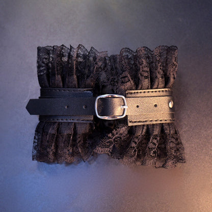 Gothic Lolita Black Lace Buckle Choker