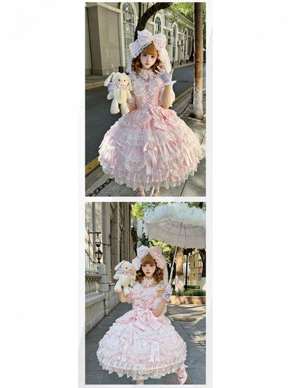 Bow Dress Lace JSK Sweet Accents and Pink Lolita with Princess