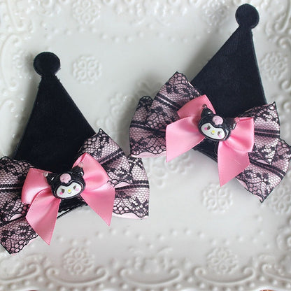 Kuro Vibes Bowknot Details Lace Trim Hairclips