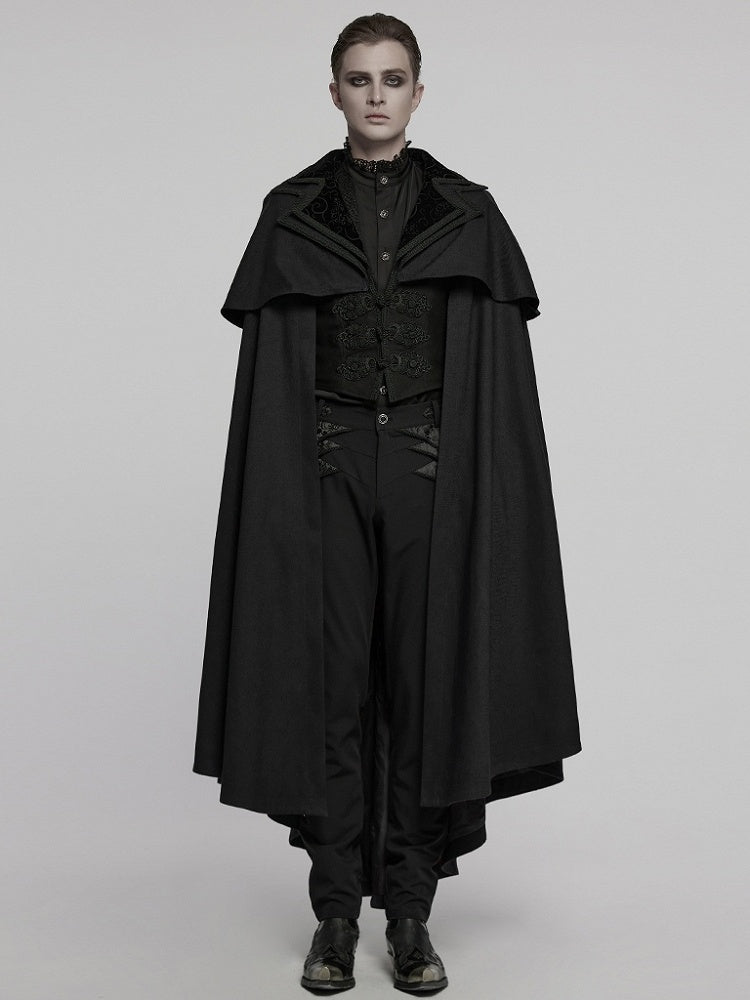 Retro Black Cloak-Jacket Men's Goth