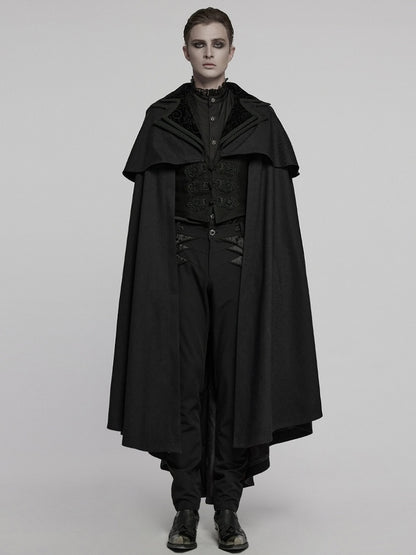 Retro Black Cloak-Jacket Men's Goth