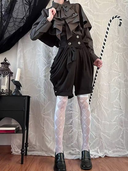 Ouji Lolita Belt Shorts High Corset Black Gothic Waist