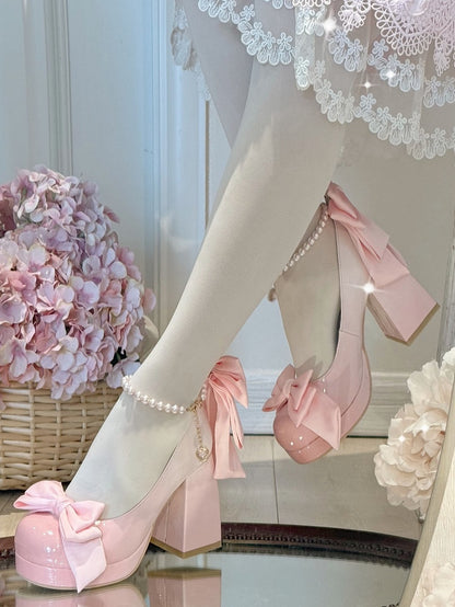 Shoes Mary Sweet Bowknot Round Pink Details Toe Janes Platform Lolita