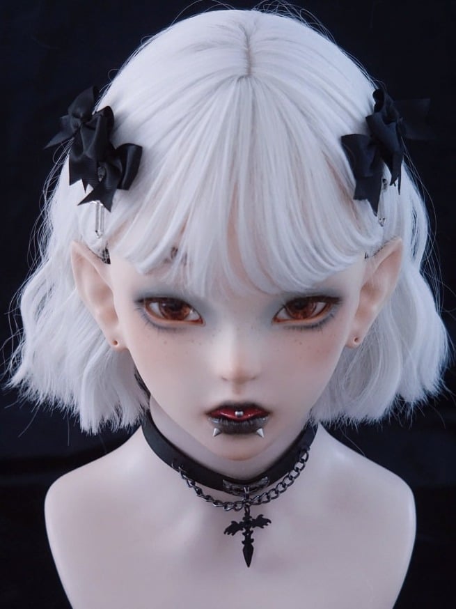 Black Gothic Bow Hairclip with Cross - Strange Sugar