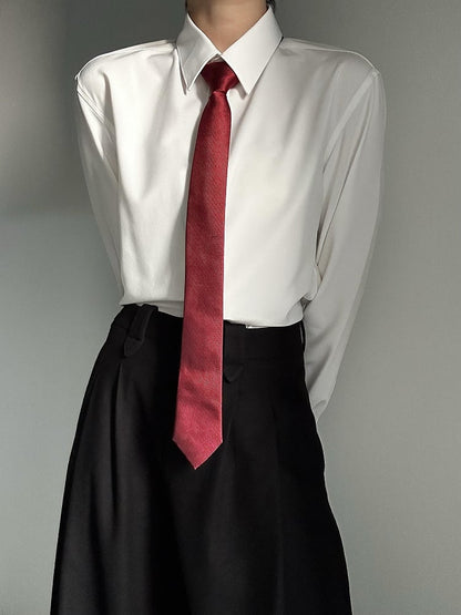 Ouji Lolita Red Arrow Point Necktie with Functional Zipper