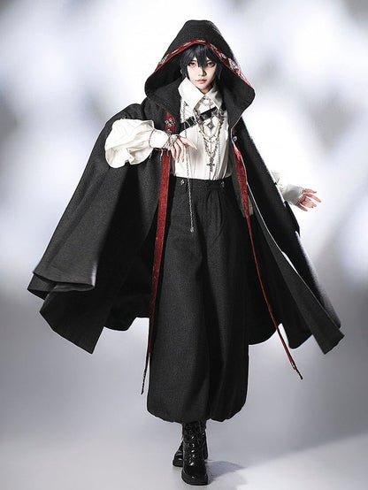 王子ロリータ レッド ストラップ ブラック バックル ストラップ クローク