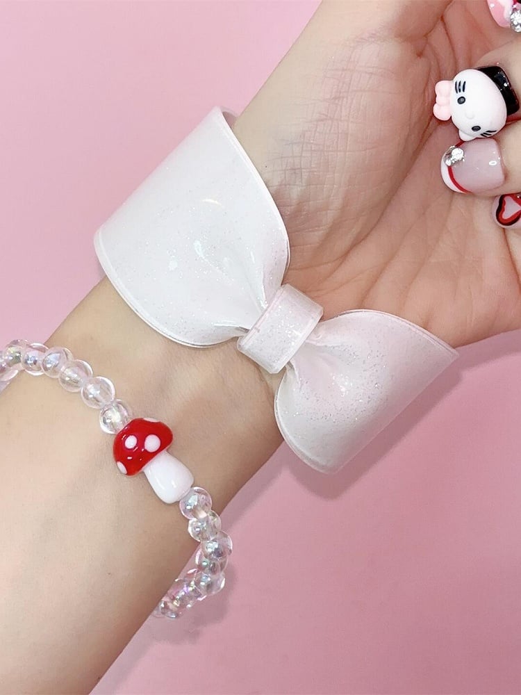 Y2K Bowknot Red Red/White/Green/Rose Cuff