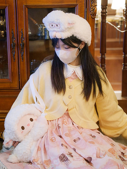 White Cute Lamb Plush Hat