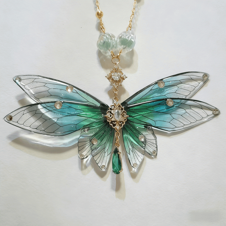 Color Butterfly Gradient 3 Lolita Pendant Necklace Options