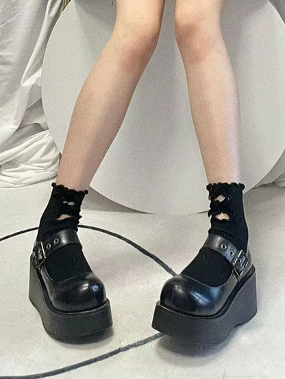 Jane with Platform Buckle Design Shoes Harajuku Black Mary