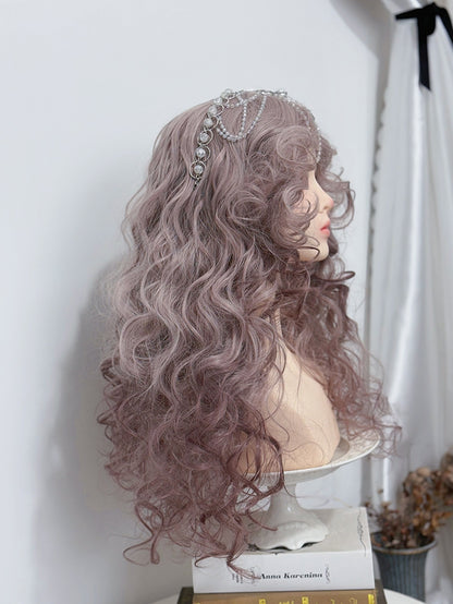 ウィッグ ウェーブ 48CM パープル 長さ ダスティ