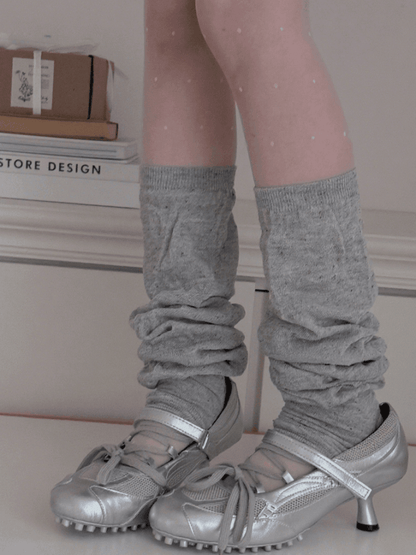 4 Color Options Thin Stacked Leg Warmers With Colorful Polka-dot Pattern