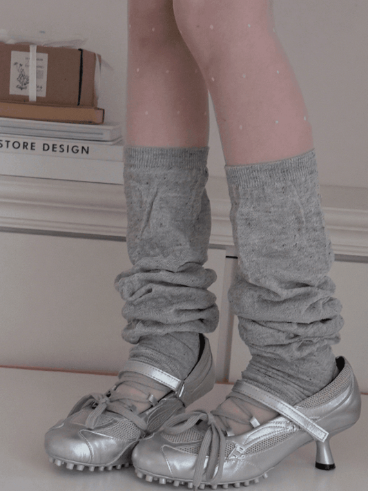 4 Color Options Thin Stacked Leg Warmers With Colorful Polka-dot Pattern