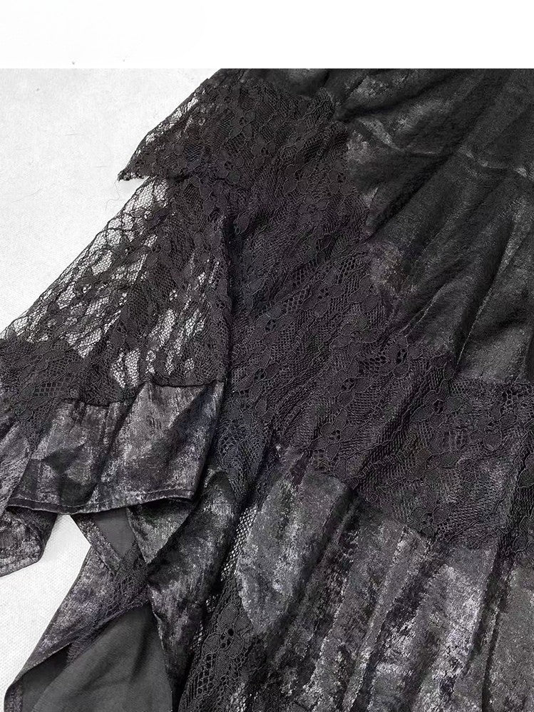 + 花柄トップ、ホルターネック、アンダースカート、キャミスカート、レースセット、ドレス、ホリデーネック、ブラック、パープル、ビタースイート