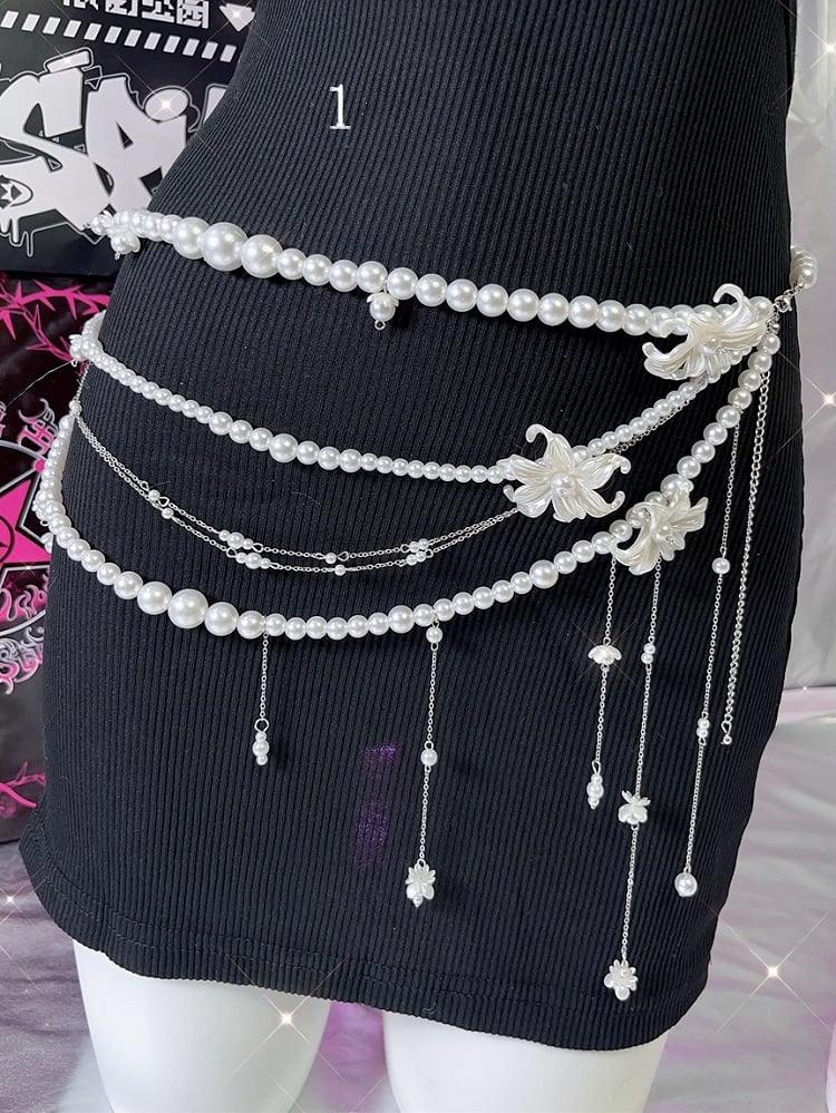 White Options Beaded Chain Waist 2