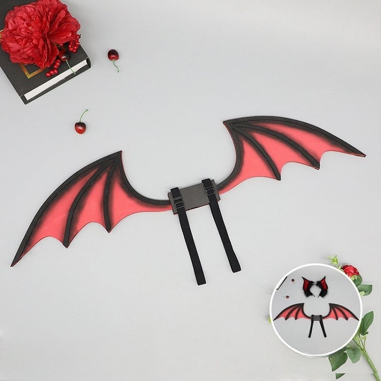 Fledermausflügel Halloween SchwarzRot/Grau/Lila/Blau
