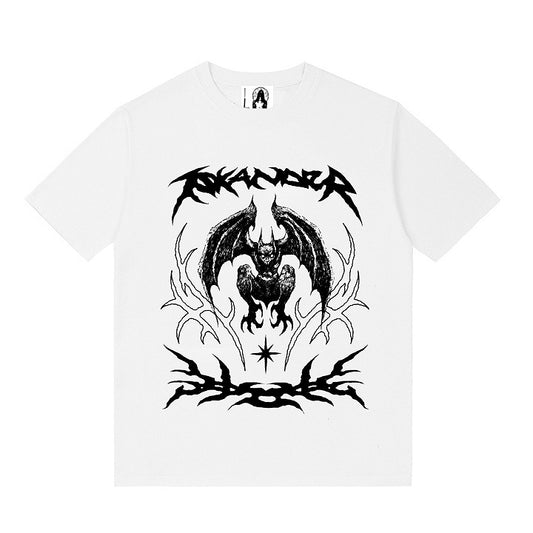 Print with Gothic Bat T-Shirt White