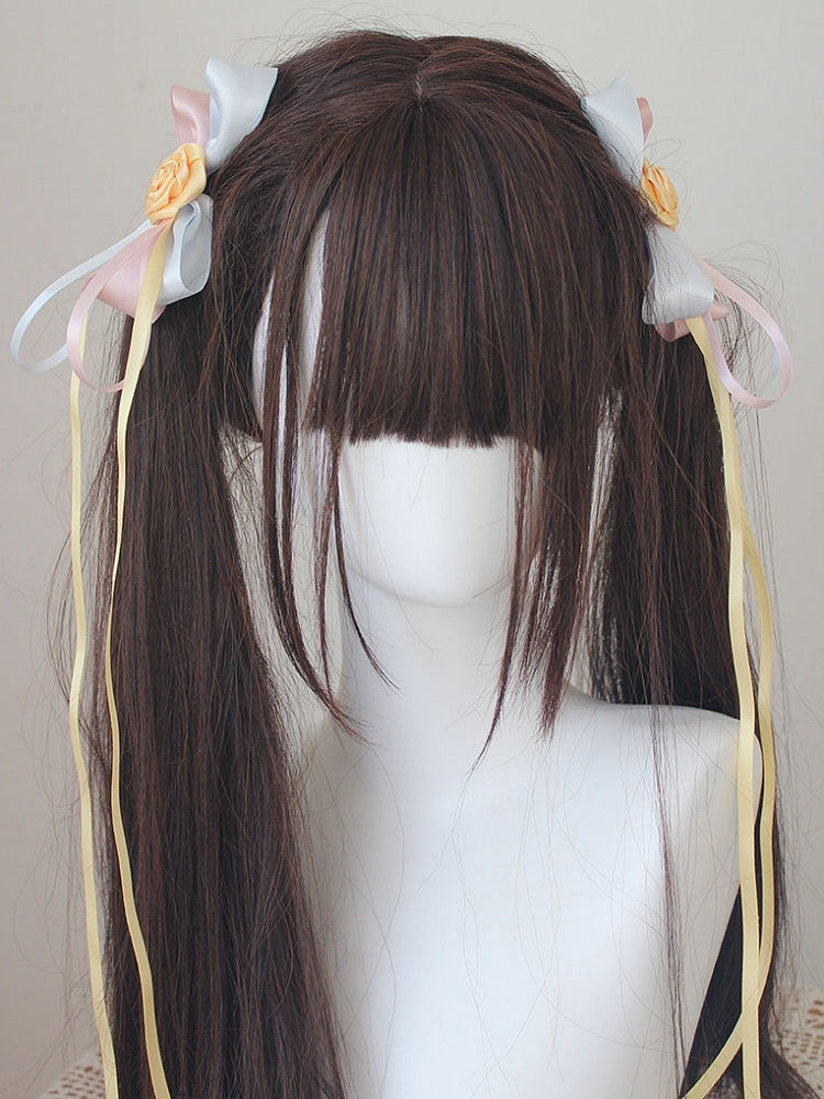 Bowknot Details Roses Design Hair Clips