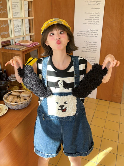 Blue Plush Puppy Denim Overalls