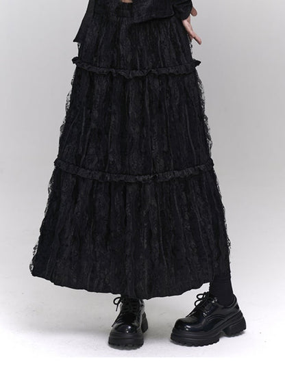 ゴシックブラックアンクル丈スカート