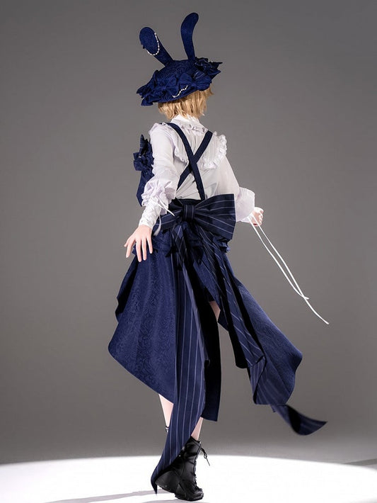 Gestreifter Royal Theater Bowknot Bunny Blue Train