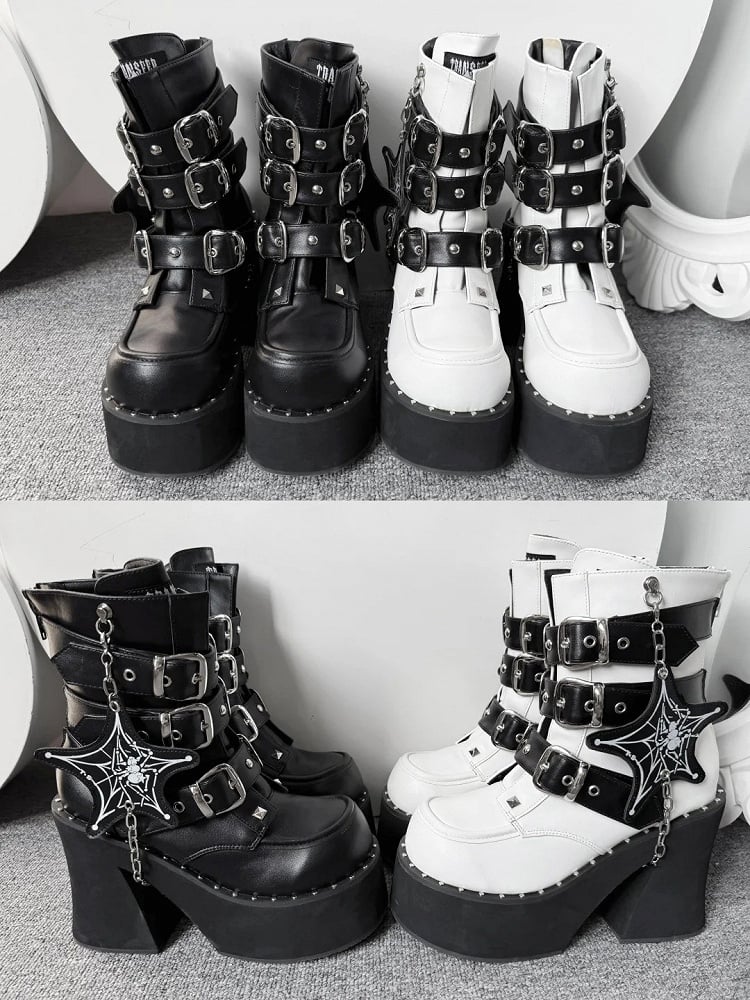 Platform with Punk Boots 11.5cm White Sole