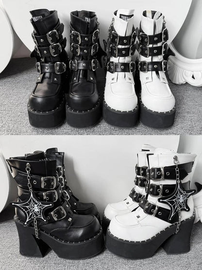 Platform with Punk Boots 11.5cm White Sole