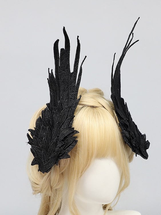 Haarspangen Flügel Weiß/Schwarz