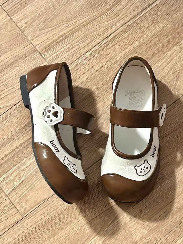 1.5cm Heeled Sweet Lolita Brown Shoes with Velcro Closure