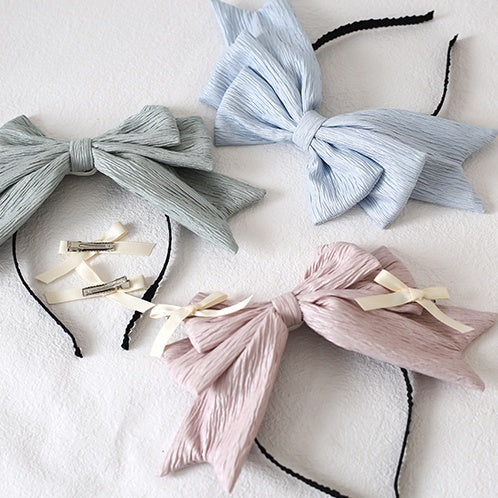 Blue Pink-Purple KC Light Mint Tiny Bow Bows with Green / Beige Detachable Adorable