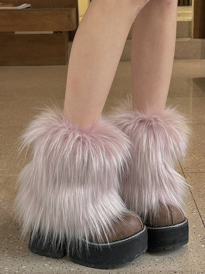 Light Purple Y2K Shaggy Leg Warmers