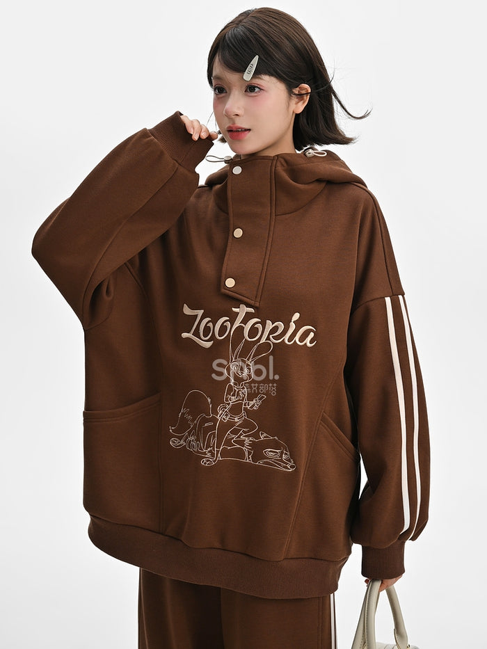 Zootopia Judy und Nick Grafik Braun Hoodie