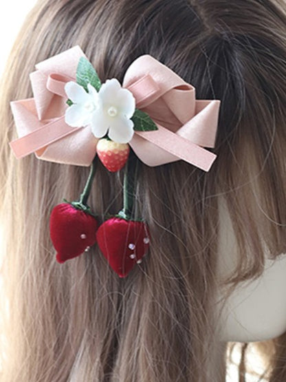 Strawberry 6 Hairclip Options Sweet Bowknot Lolita