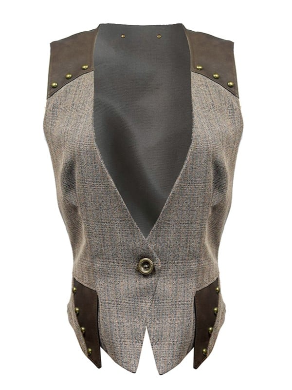 Punk CoffeeGray Steampunk Wasteland Weste