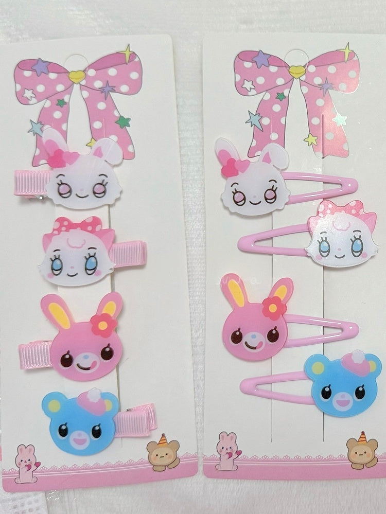 4 options de barrettes à cheveux animaux kawaii