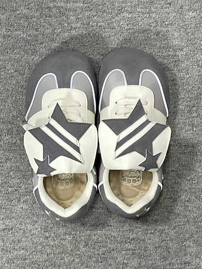 Design Traditional - Accents Lolita with Gray Sweet Lace-Up 4.5cm Sneakers Platform Star