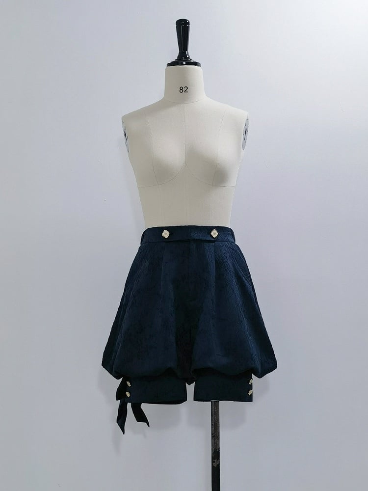 Shorts Jacquard Knickerbockers Lolita Blue Ouji