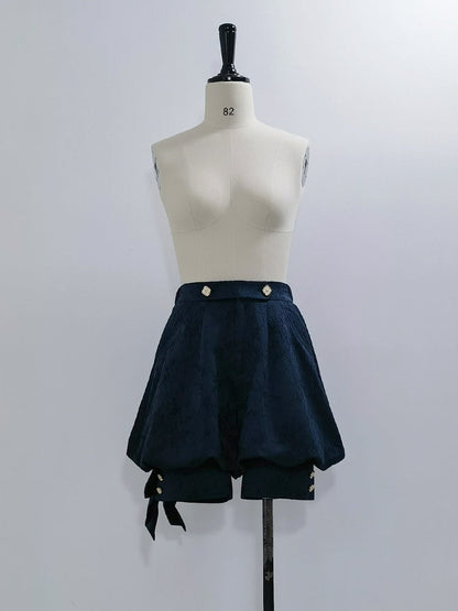 Shorts Jacquard Knickerbockers Lolita Blue Ouji