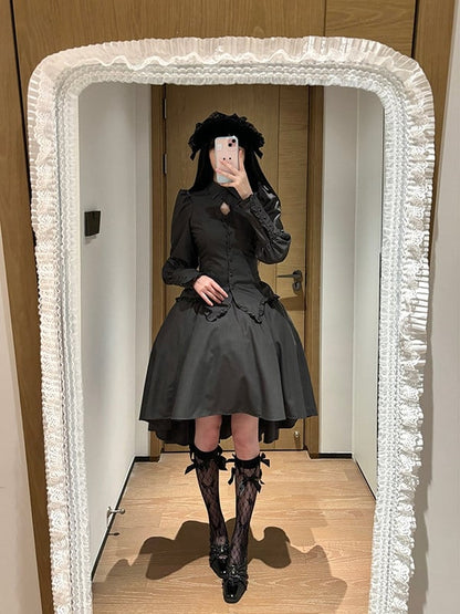Long Shirt Sleeves Lolita Dark Gray Gothic